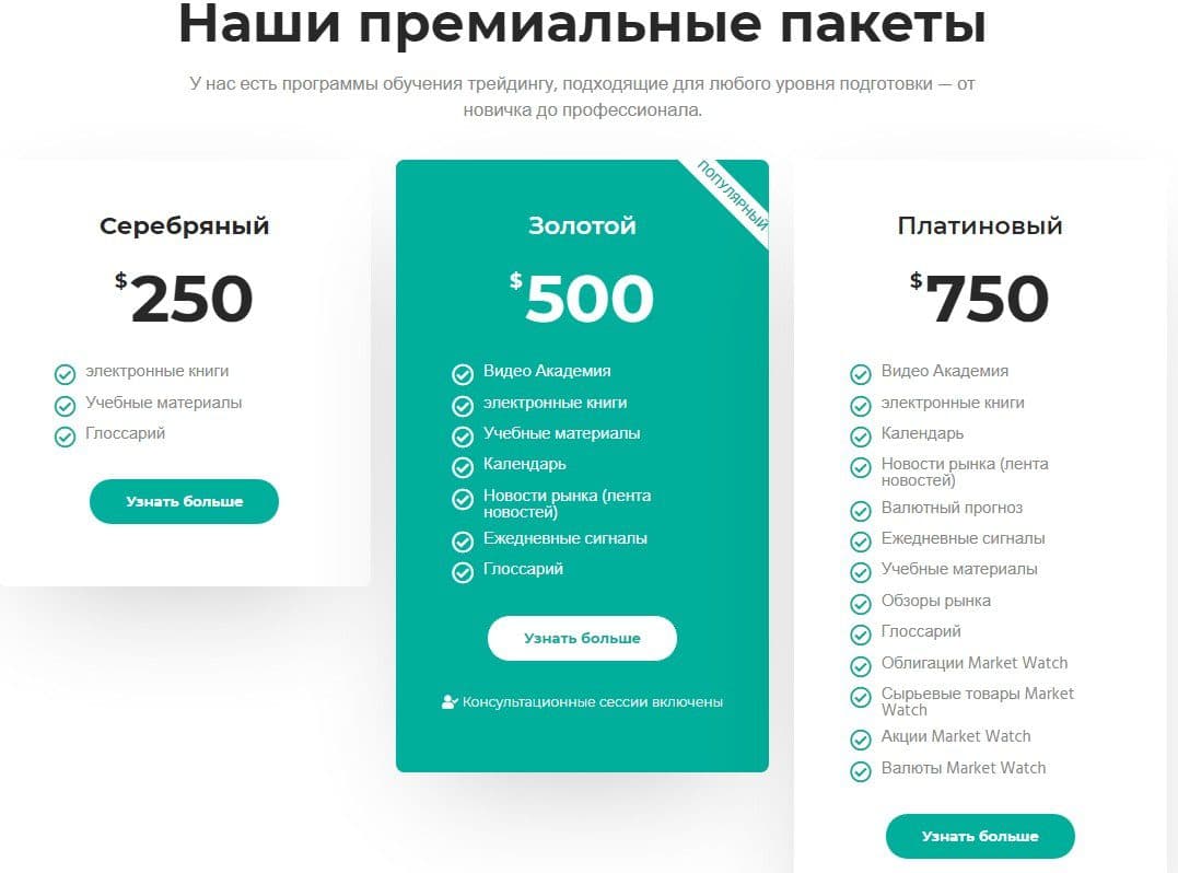 Премиальные пакеты Worldofincome.net