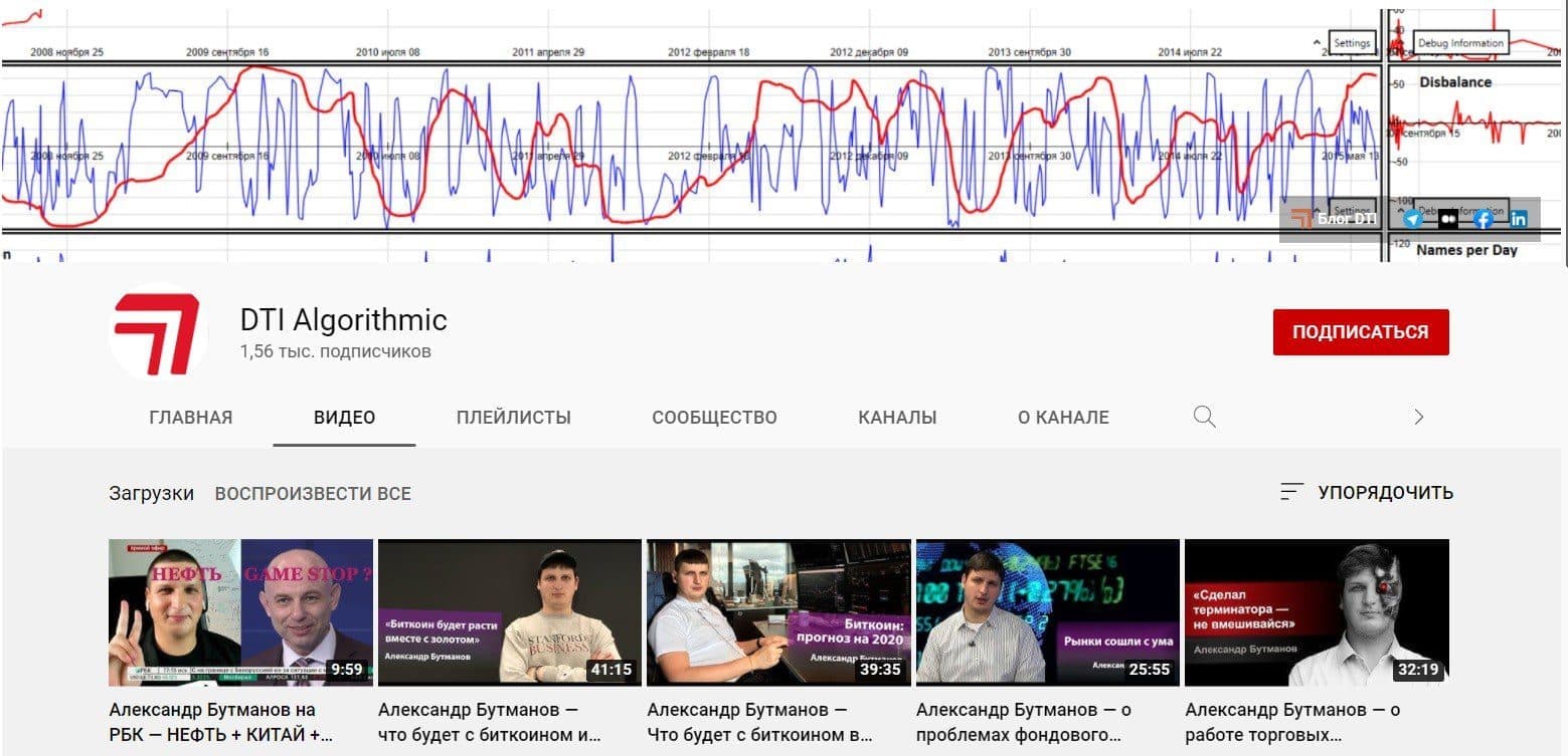 канал на Ютуб Dti Algorithmic