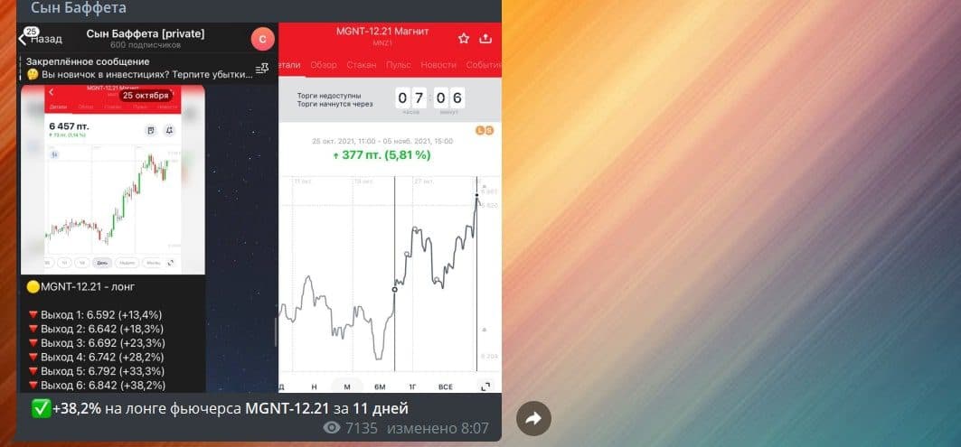 Проект Сын Баффета в телеграмме