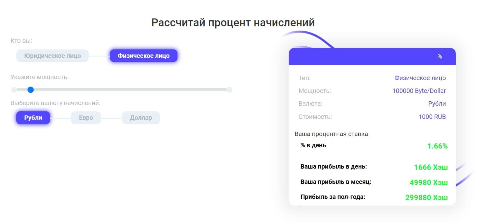 Калькулятор Subservrent