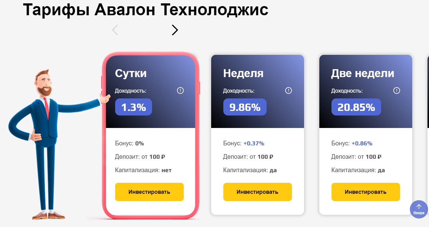 Тарыфы Авалон Инвестиции