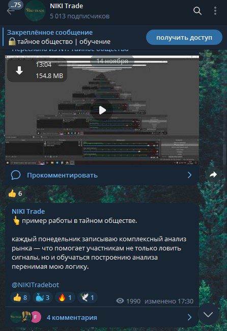 NikiTrade телеграм видео пост