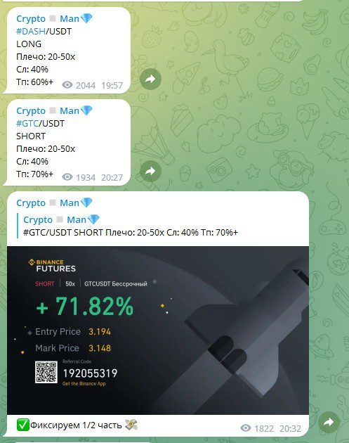 Crypto Man телеграм сигналы