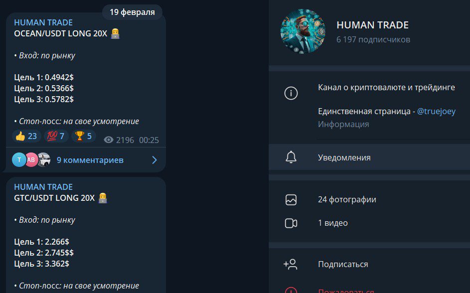 Обзор канала HUMAN TRADE