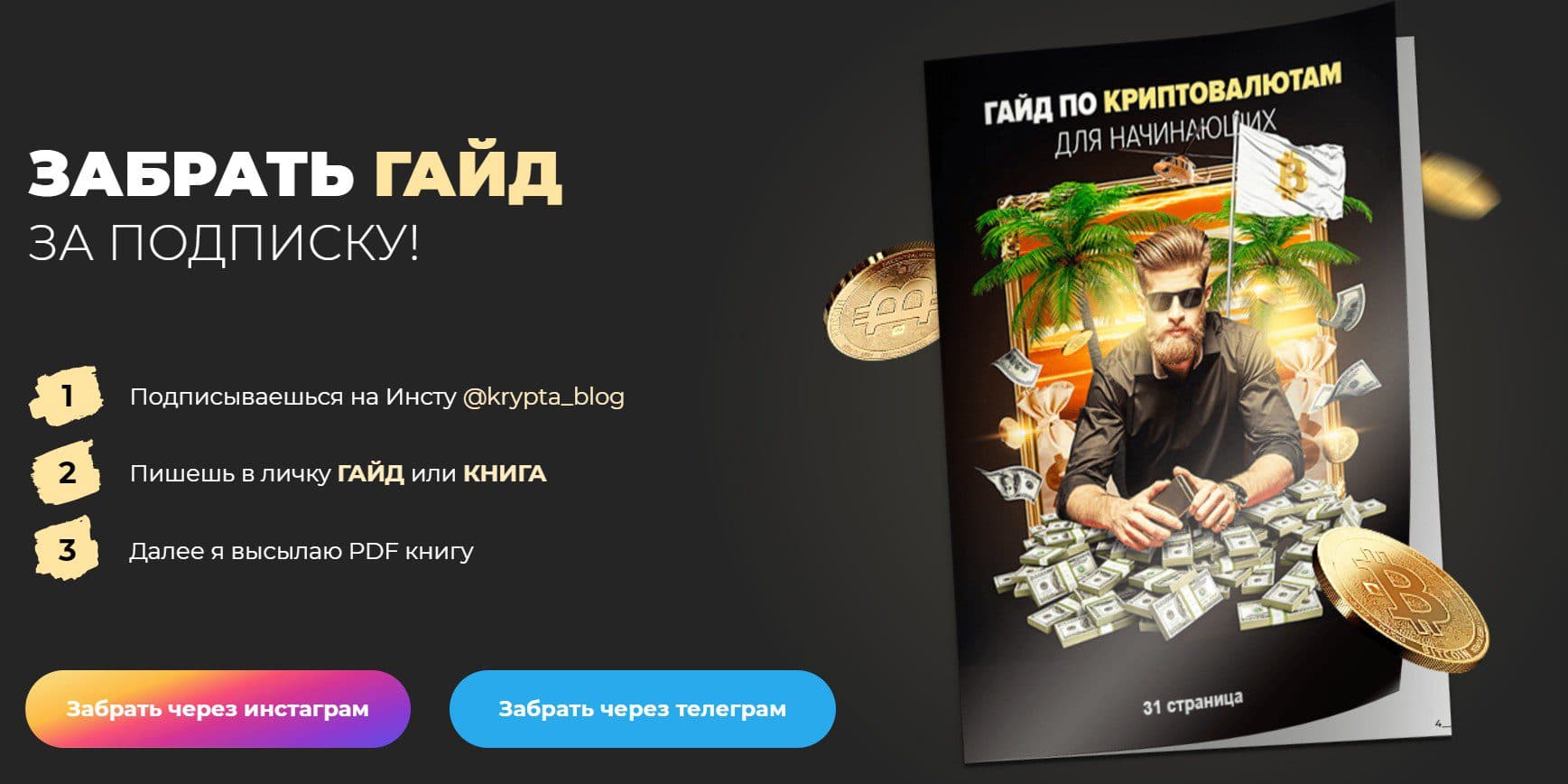 Обзлор сайта Канал Крипто-Ментора реклама книги