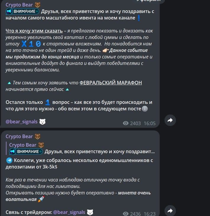 Crypto Bear телеграм