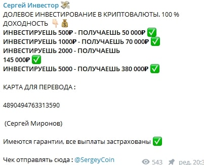 SergeyCoin прибыль