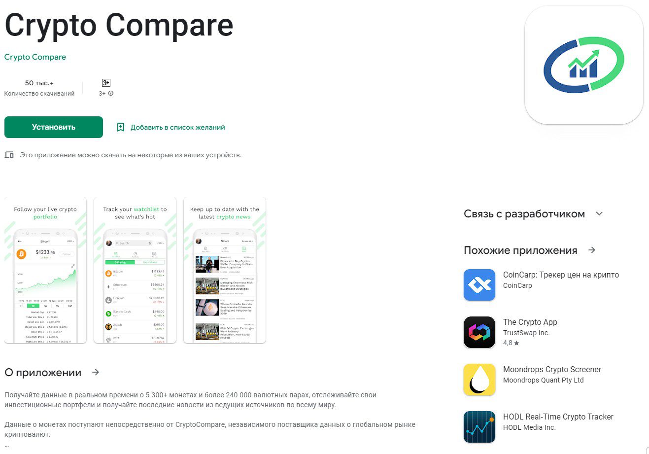 cryptocompare проект