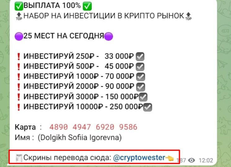 Cryptowester прибыль