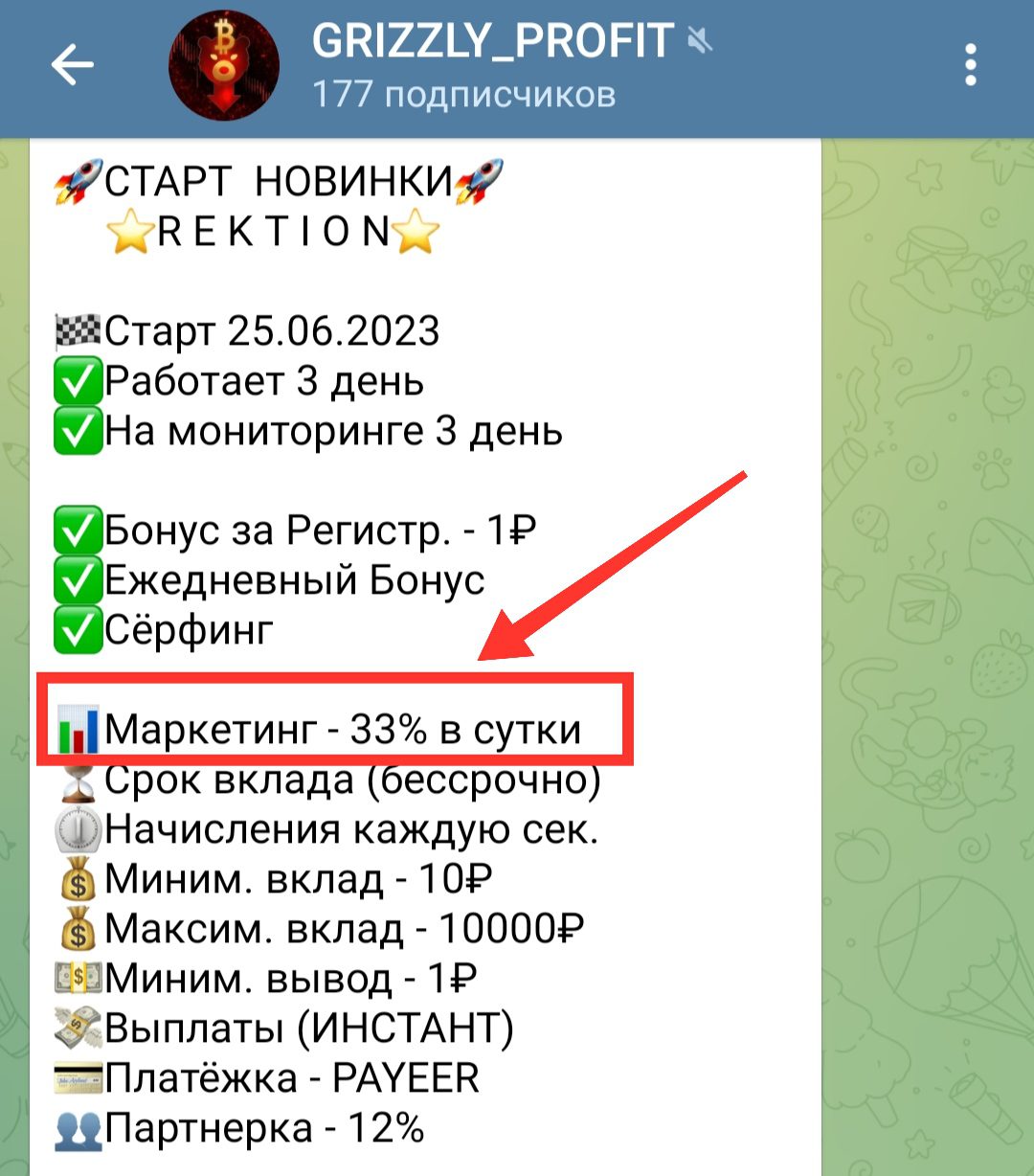 Grizzly Profit телеграмм