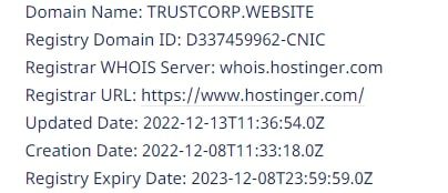 Trustcorp Website домен