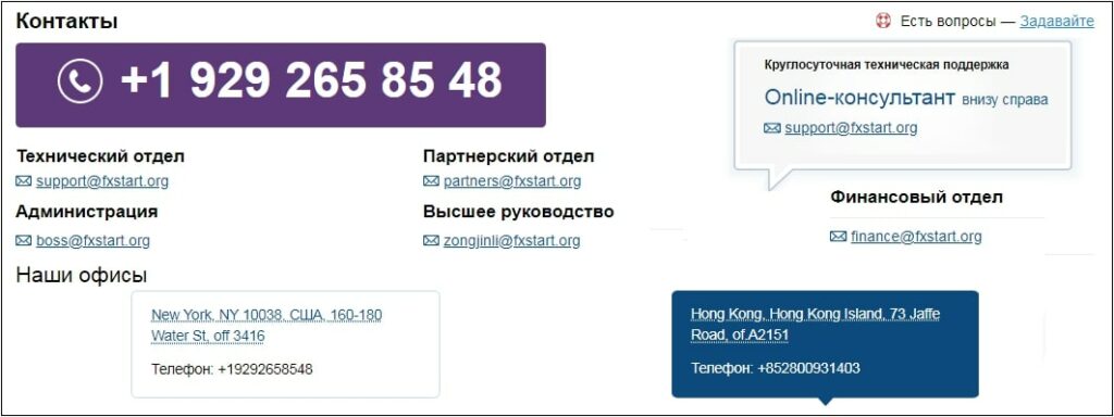 FOREXstart контакты