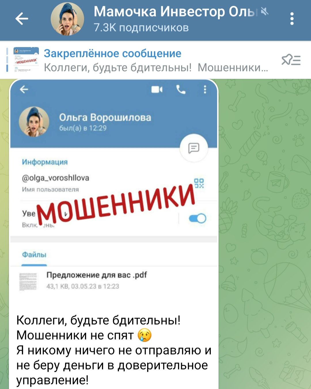 Ольга Ворошилова мошенники