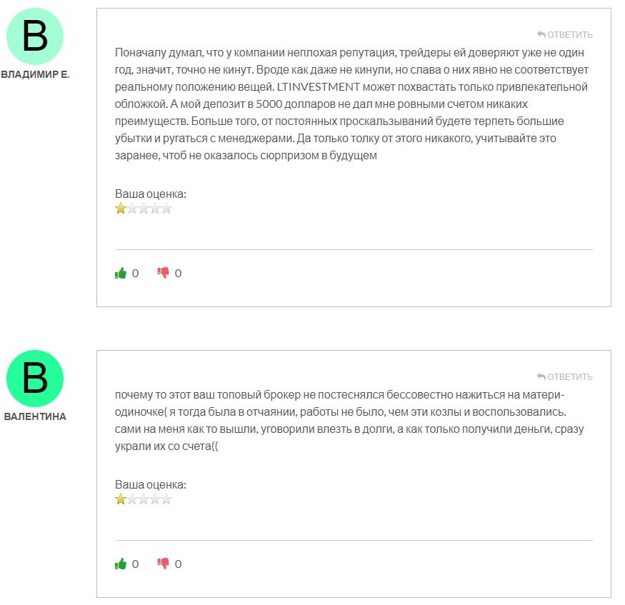 Ltinvestment отзывы