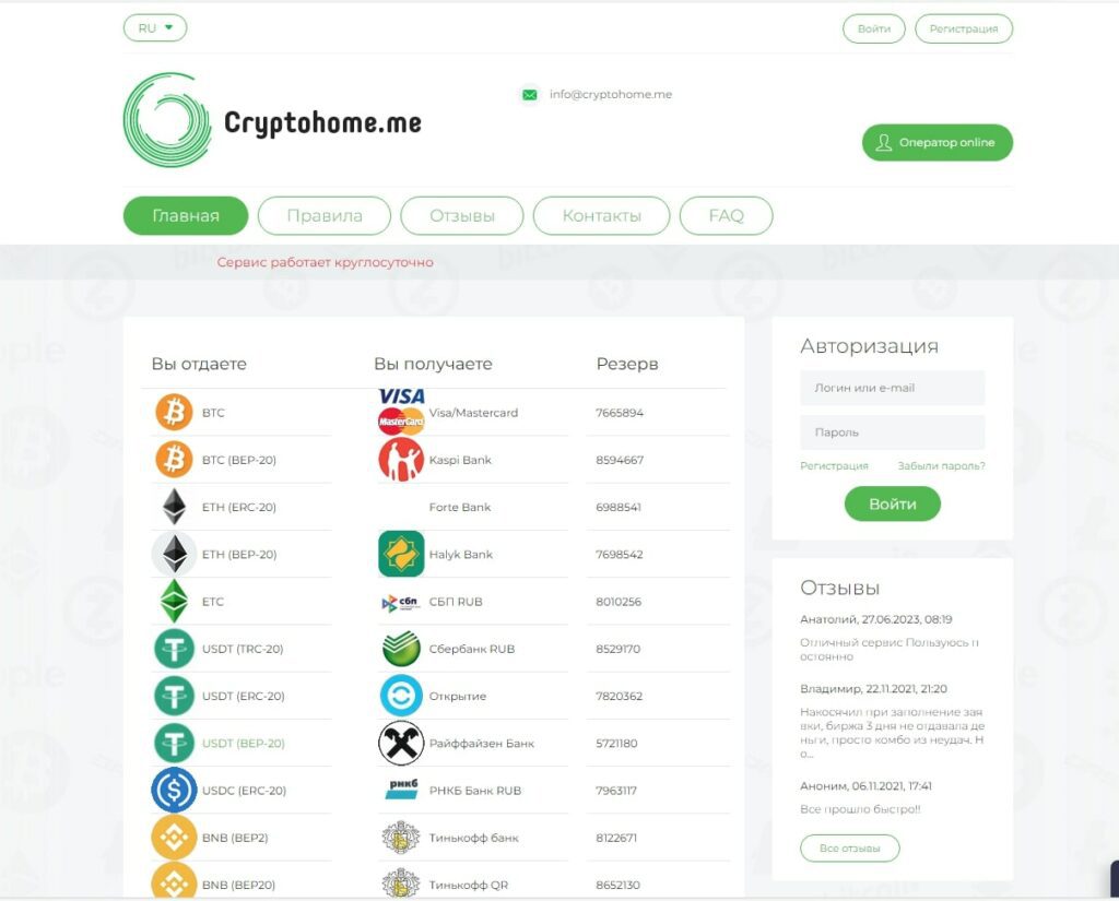 CryptoHome сайт