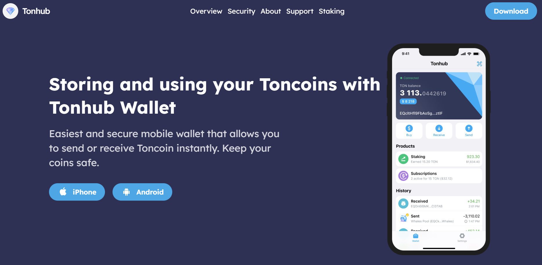 Сайт Tonhub wallet