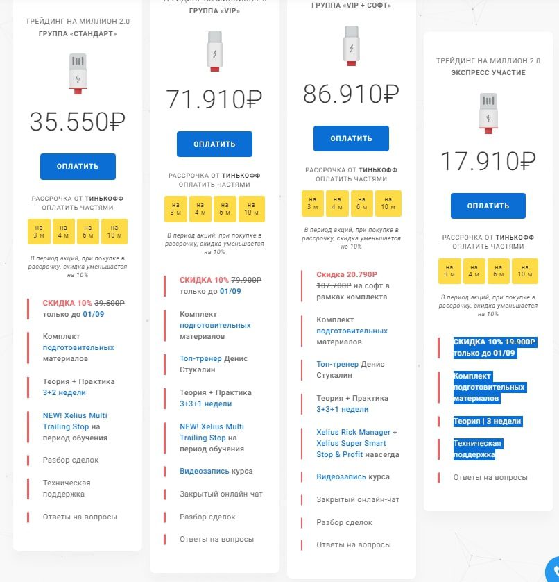 Трейдинг на миллион 2.0 тарифы