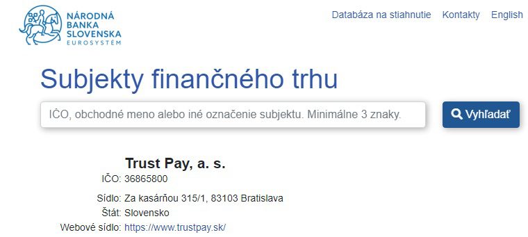 Регистрация Trust Pay