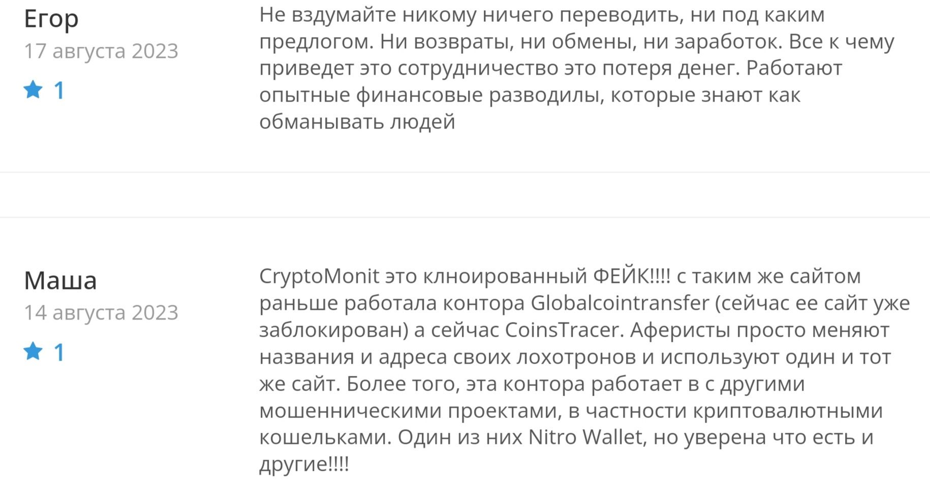 Отзывы о Cryptomonit