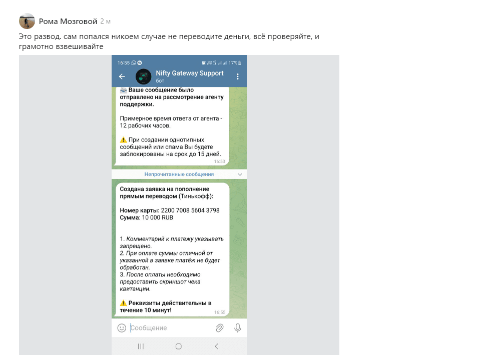 Отзывы о NiftyGateway_vbot