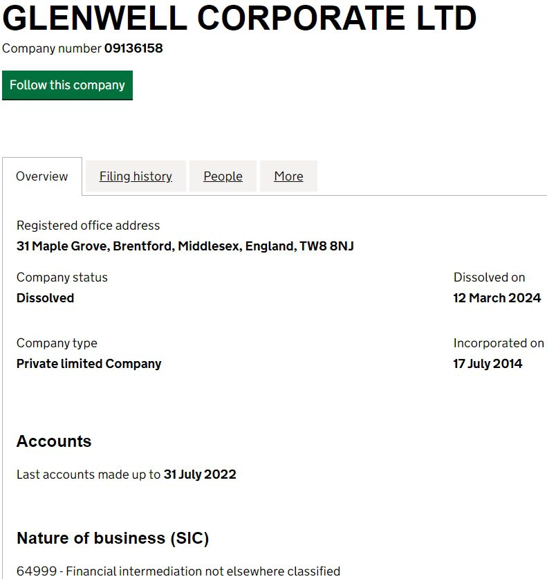 my glenwellcorporate com